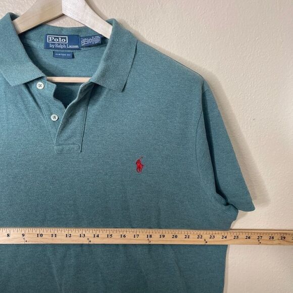 Polo Ralph Lauren Shirt Mens XXL Green Polo Buttons Short Sleeve Custom Fit - Picture 7 of 8